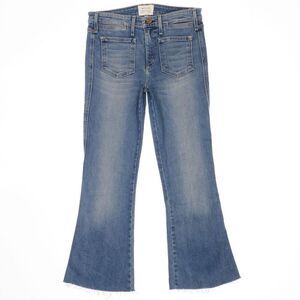 McGuire Jeans Womens Size 28 Measure 29 x 26 Flare Ankle High Waist Blue Raw Hem